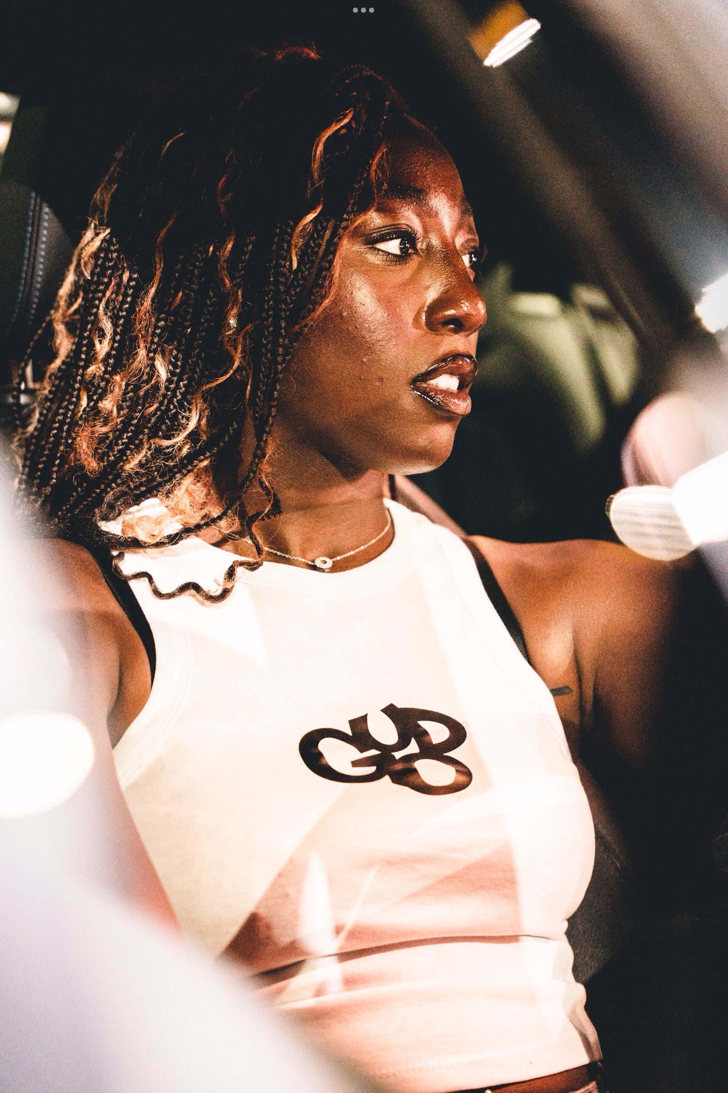 Ladies Micro Rib Racer Tank Top Solid Black Blend