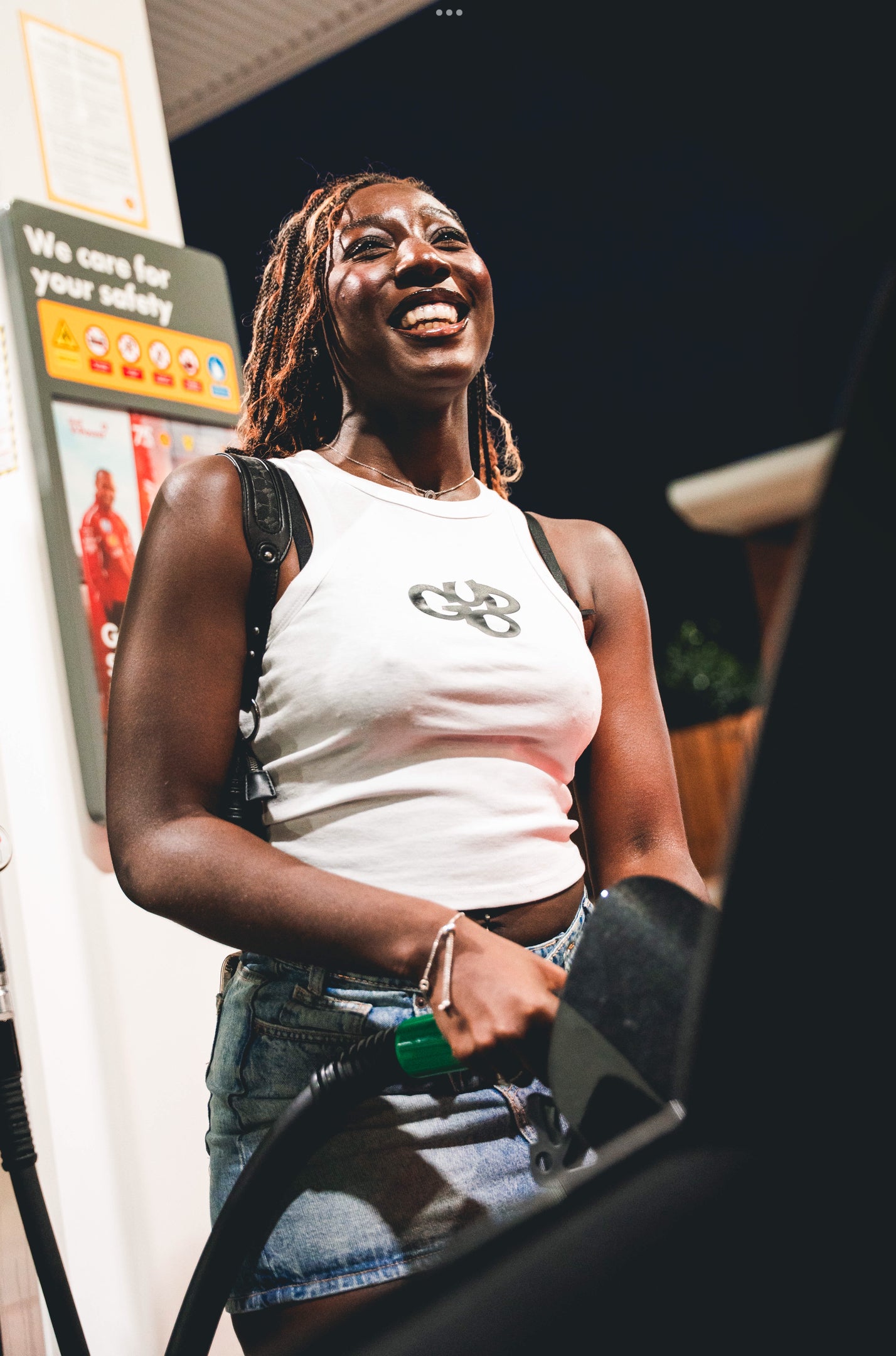 Ladies Micro Rib Racer Tank Top Solid Black Blend